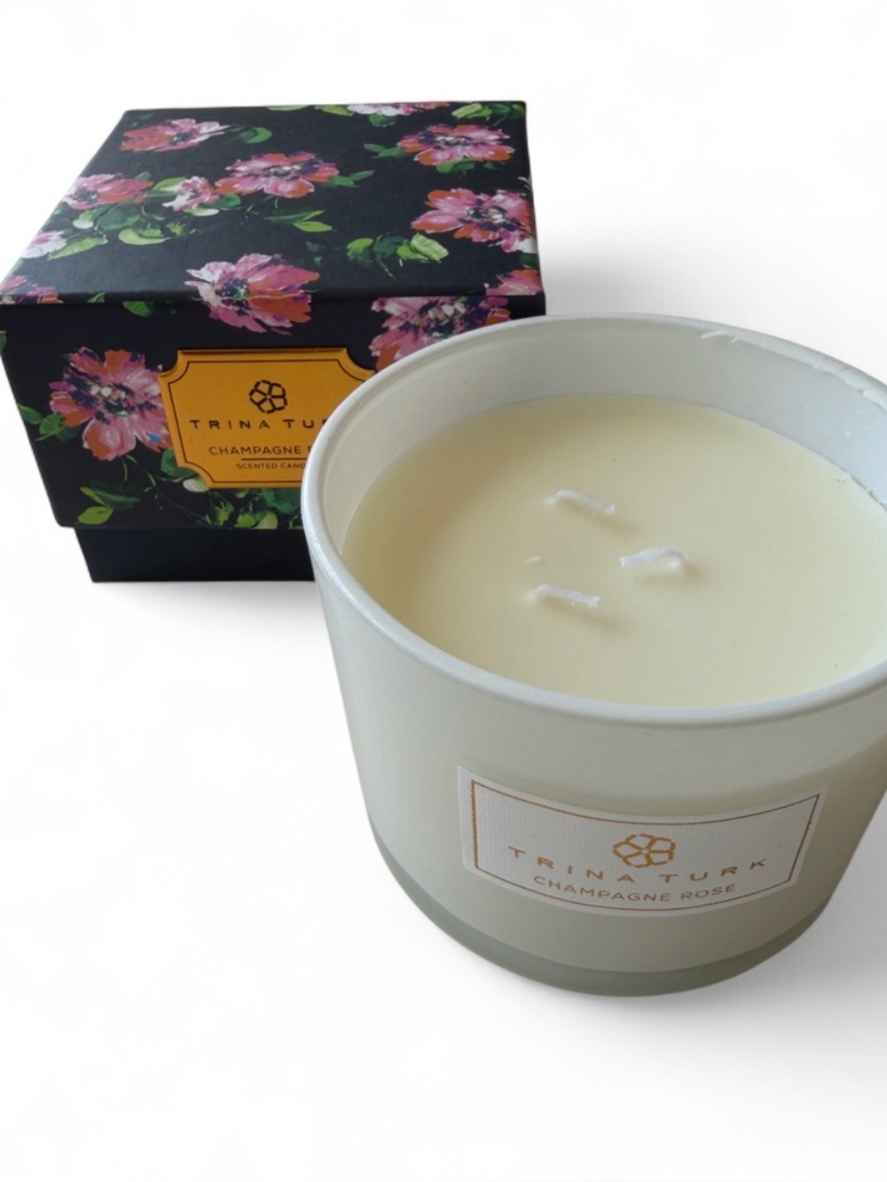 Trina Turk Black Box with Pink Floral Candle